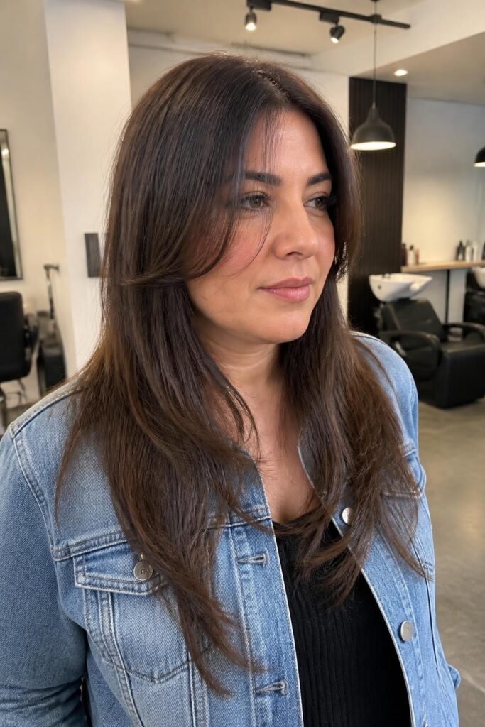 Long layers with face-framing strands
