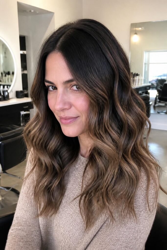 Mocha ombre with soft waves