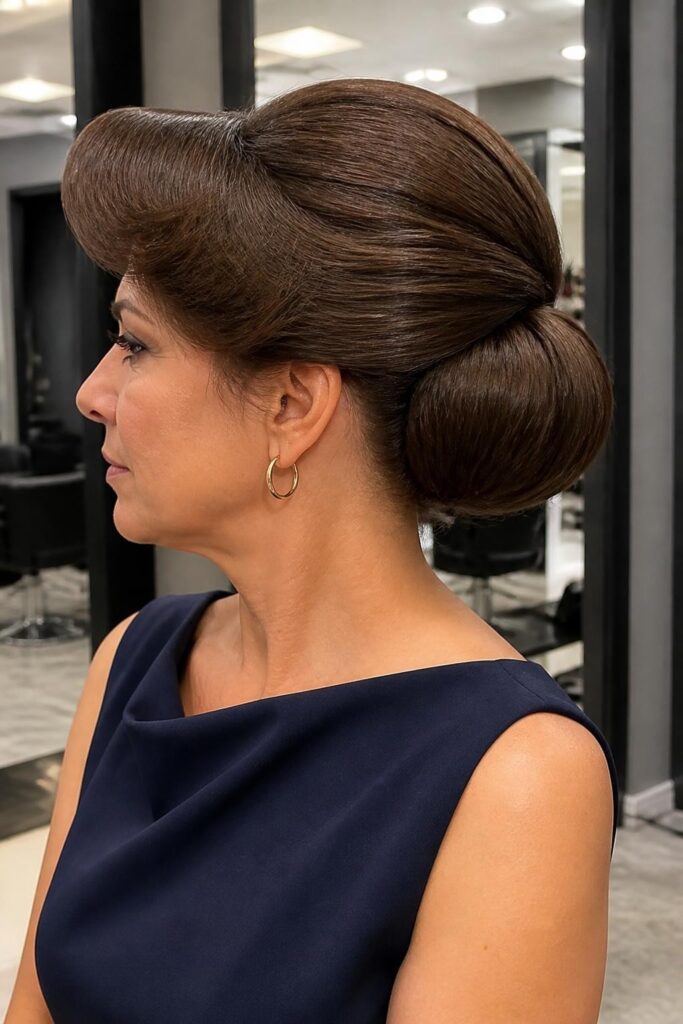 Rolled fringe updo