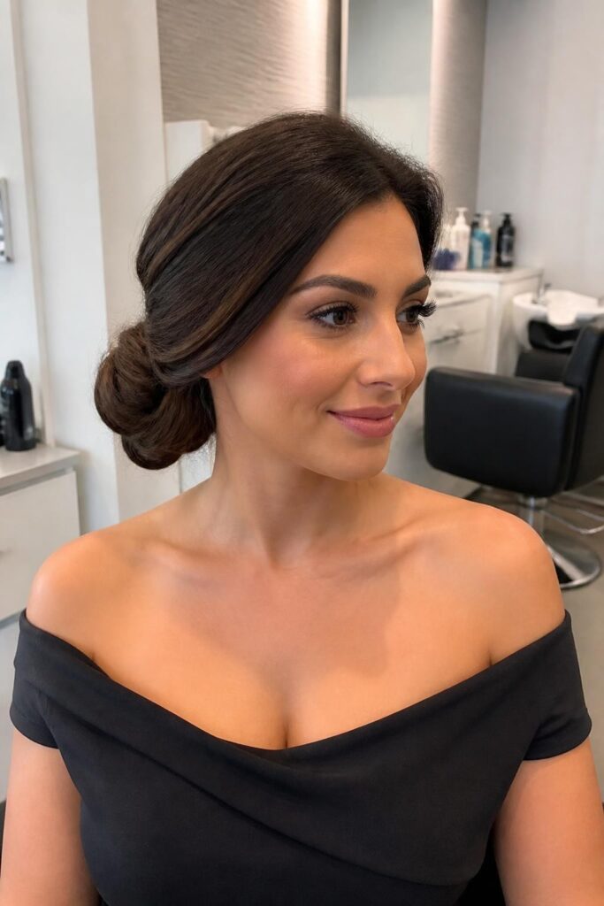 Side bun with tucked ends