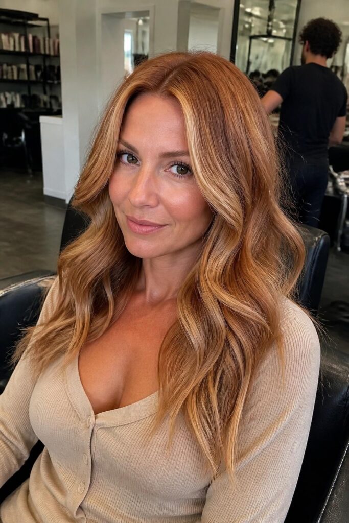 Soft face-framing blonde babylights
