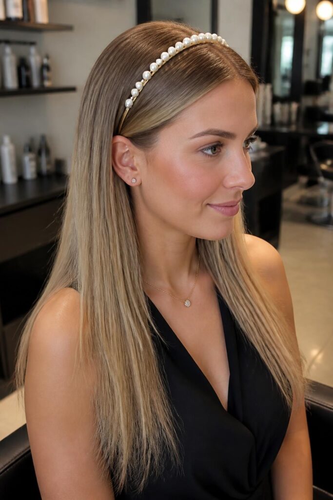 Straight hair with a headband