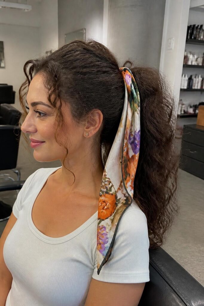 The scarf wrap ponytail
