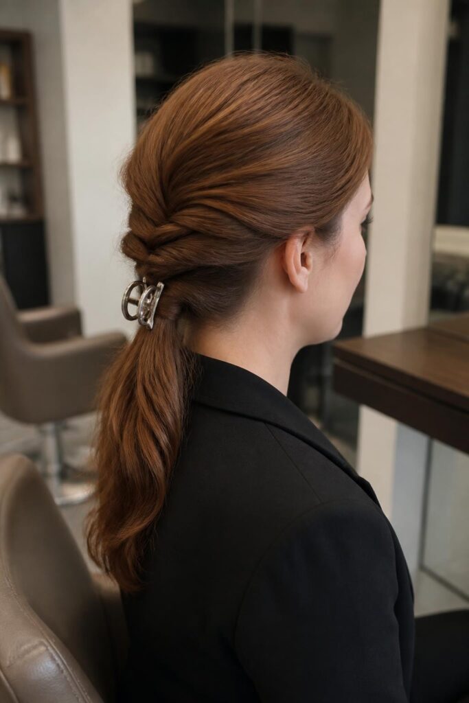 The twisted low ponytail