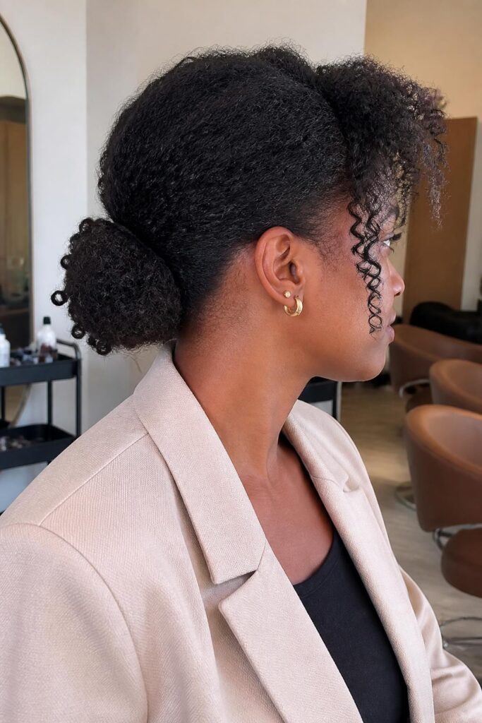 Twist out with a low bun