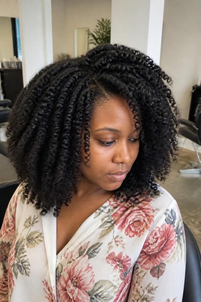 Twist out with curly ends