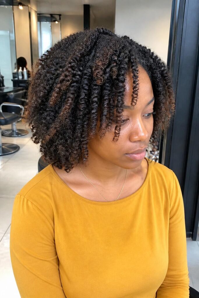 Twist out with subtle highlights
