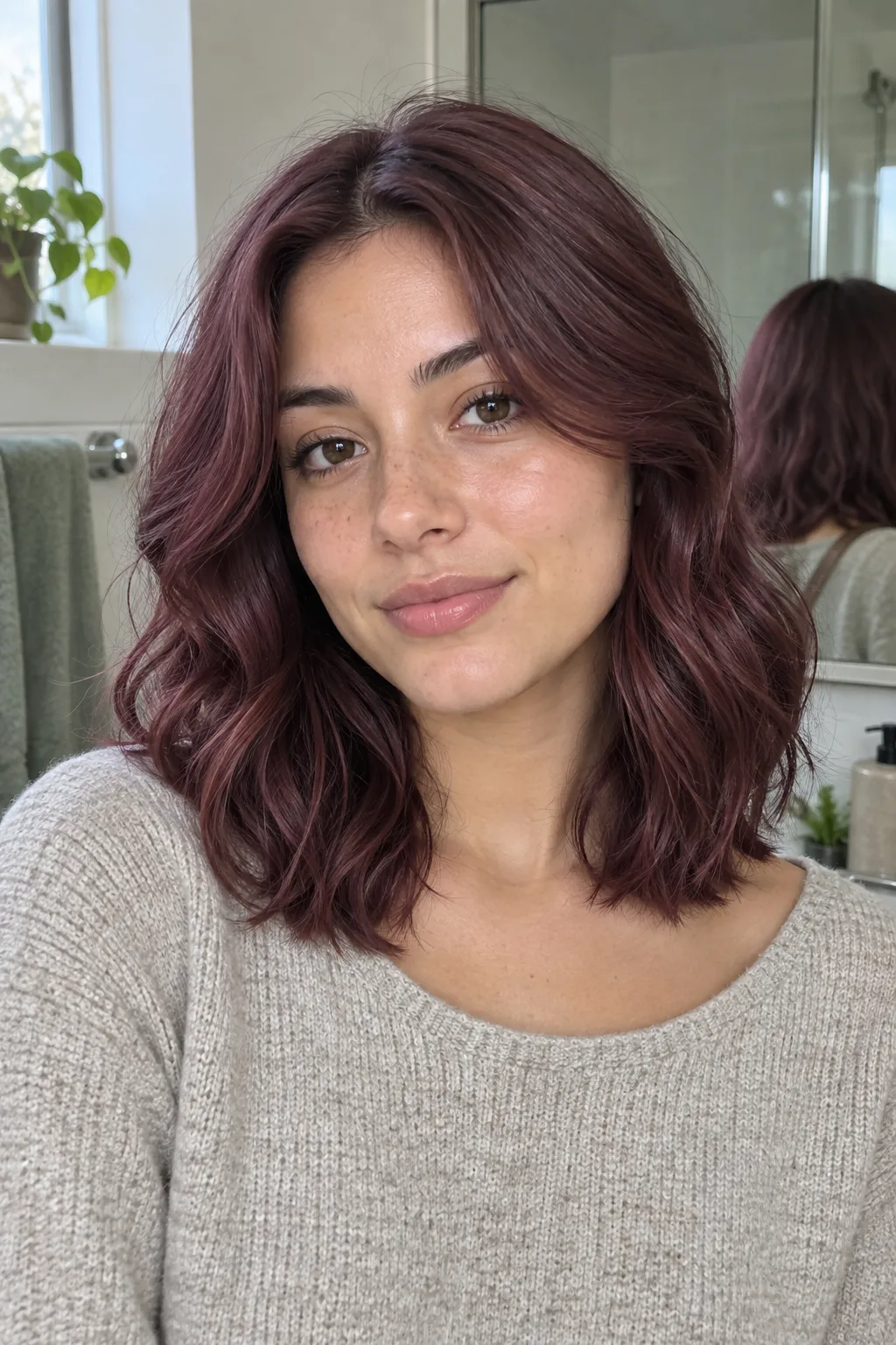 Semi-Permanent Cherry Plum Test Run hair color