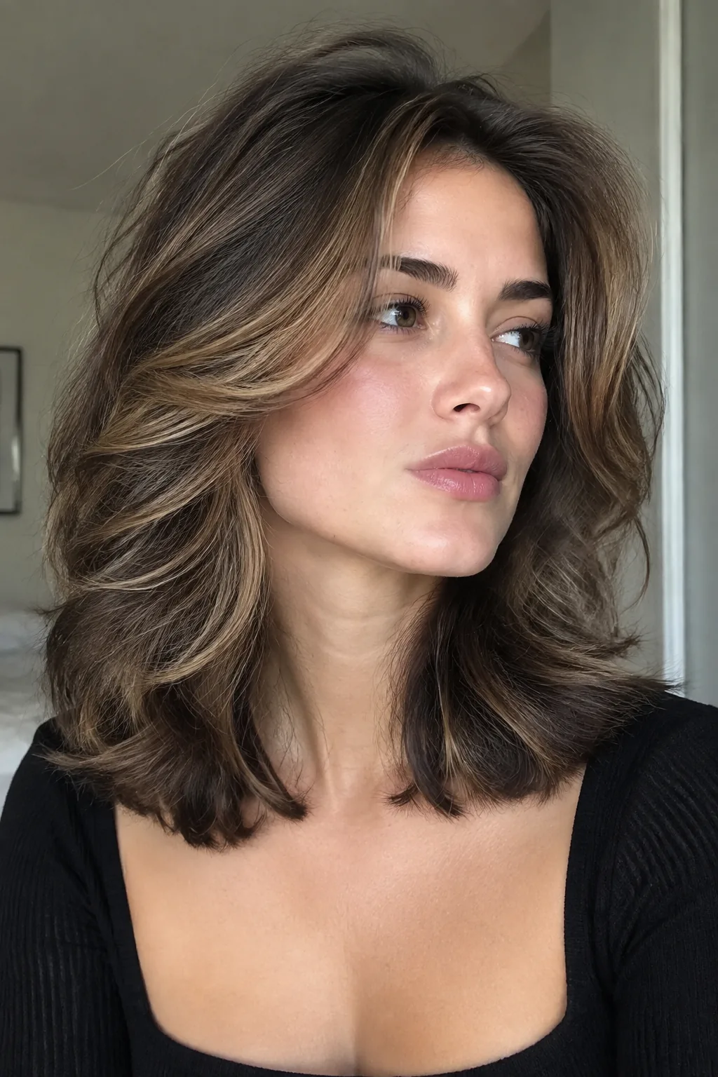 Butterfly Layers With Sweeping Curtain Bangs hairstyle