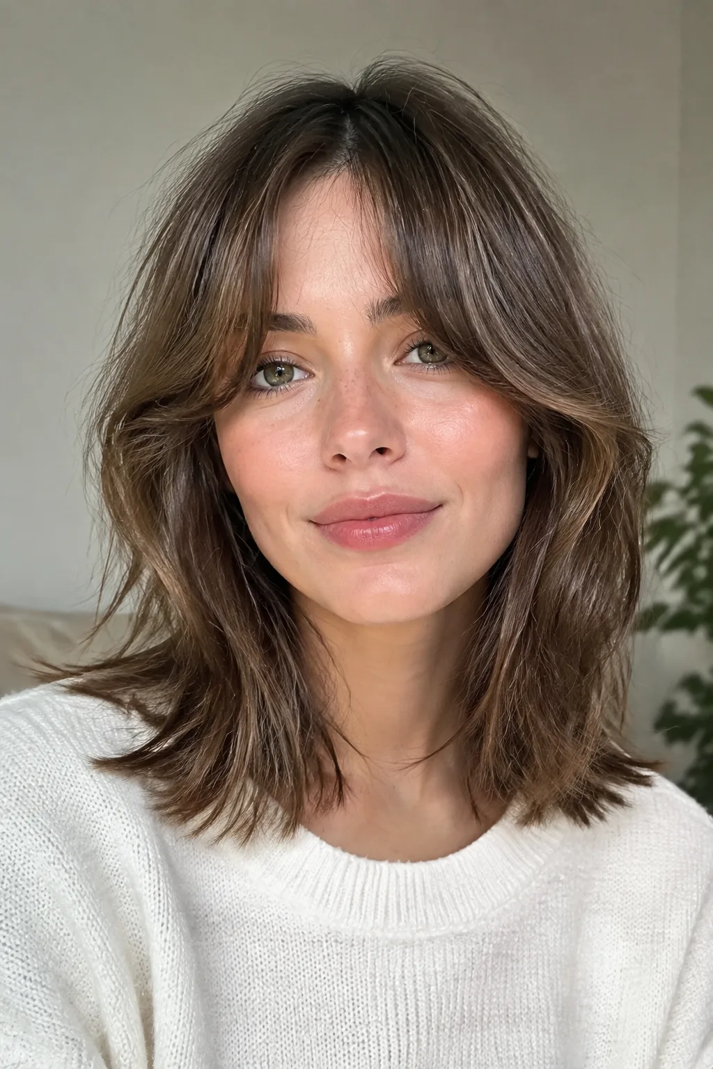 French-Girl Curtain Bangs With Tousled Layers hairstyle