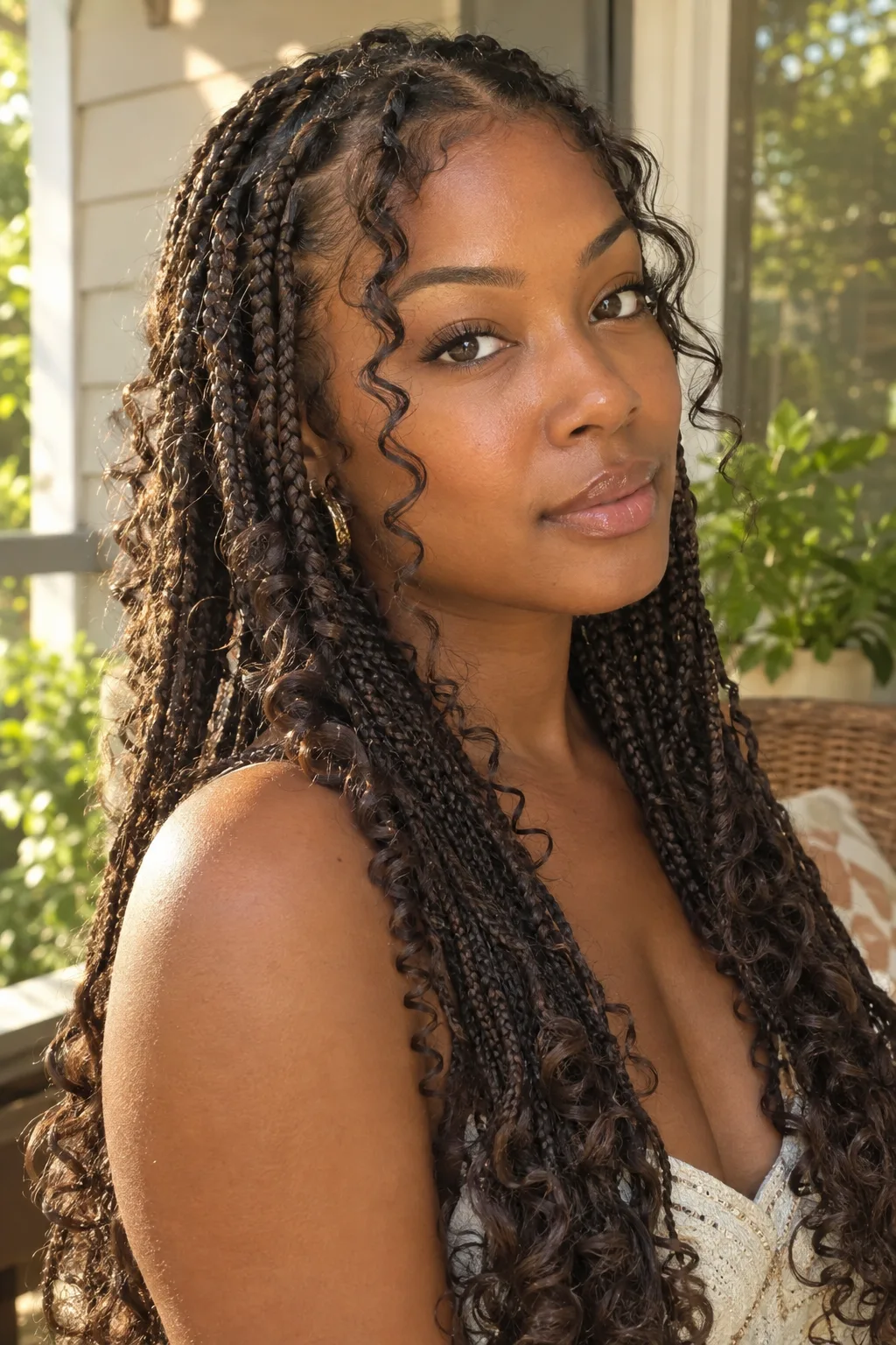 Boho French Curl Braids With Face-Framing Curls hairstyle