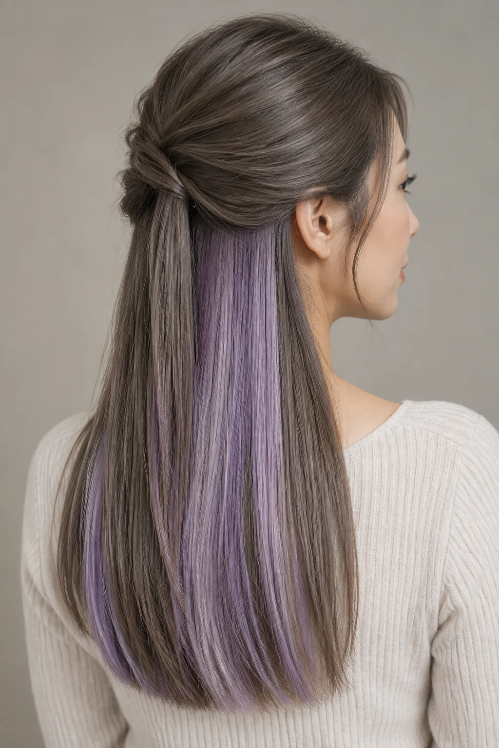 Lavender Peekaboo Highlights hair color