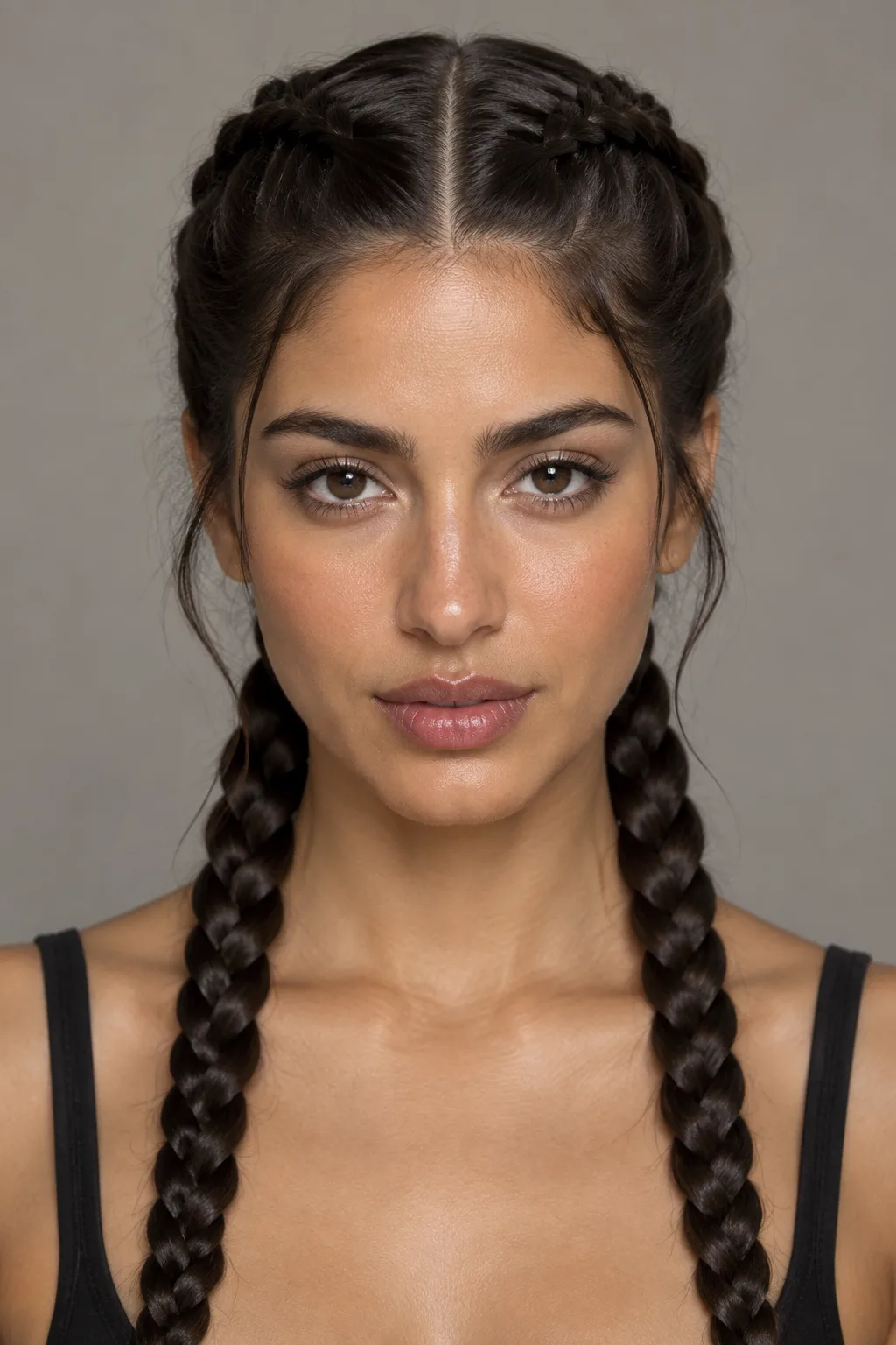 Sleek Double Dutch Braids hairstyle