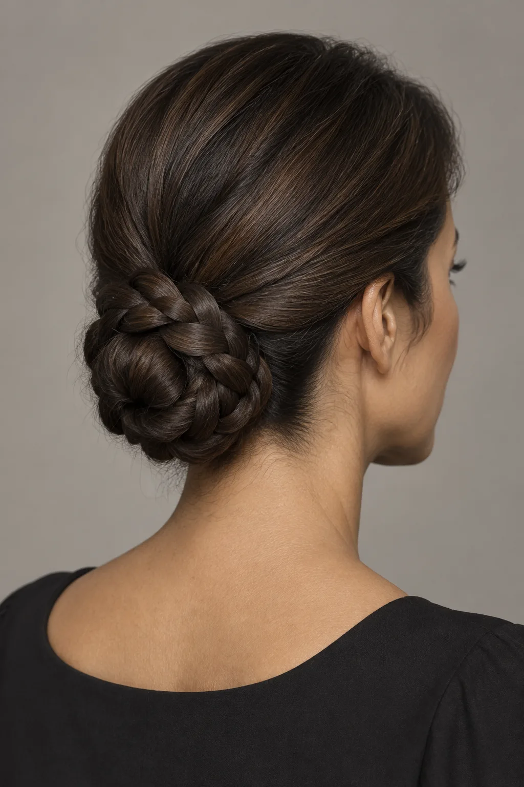 Braided Low Bun hairstyle