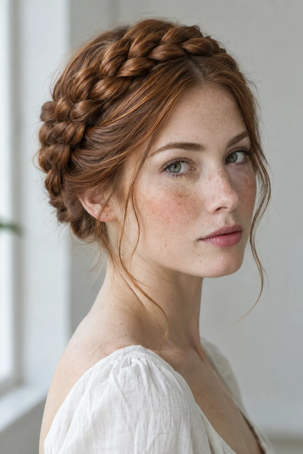 Halo Milkmaid Braid hairstyle
