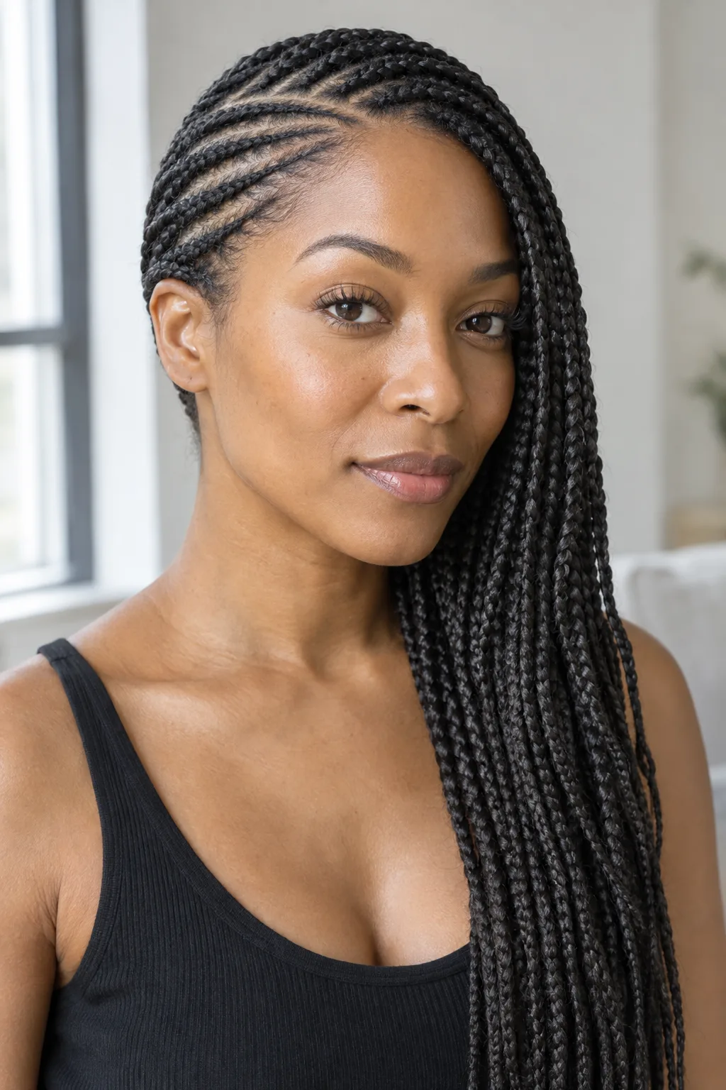 Side-Swept Lemonade Braids hairstyle
