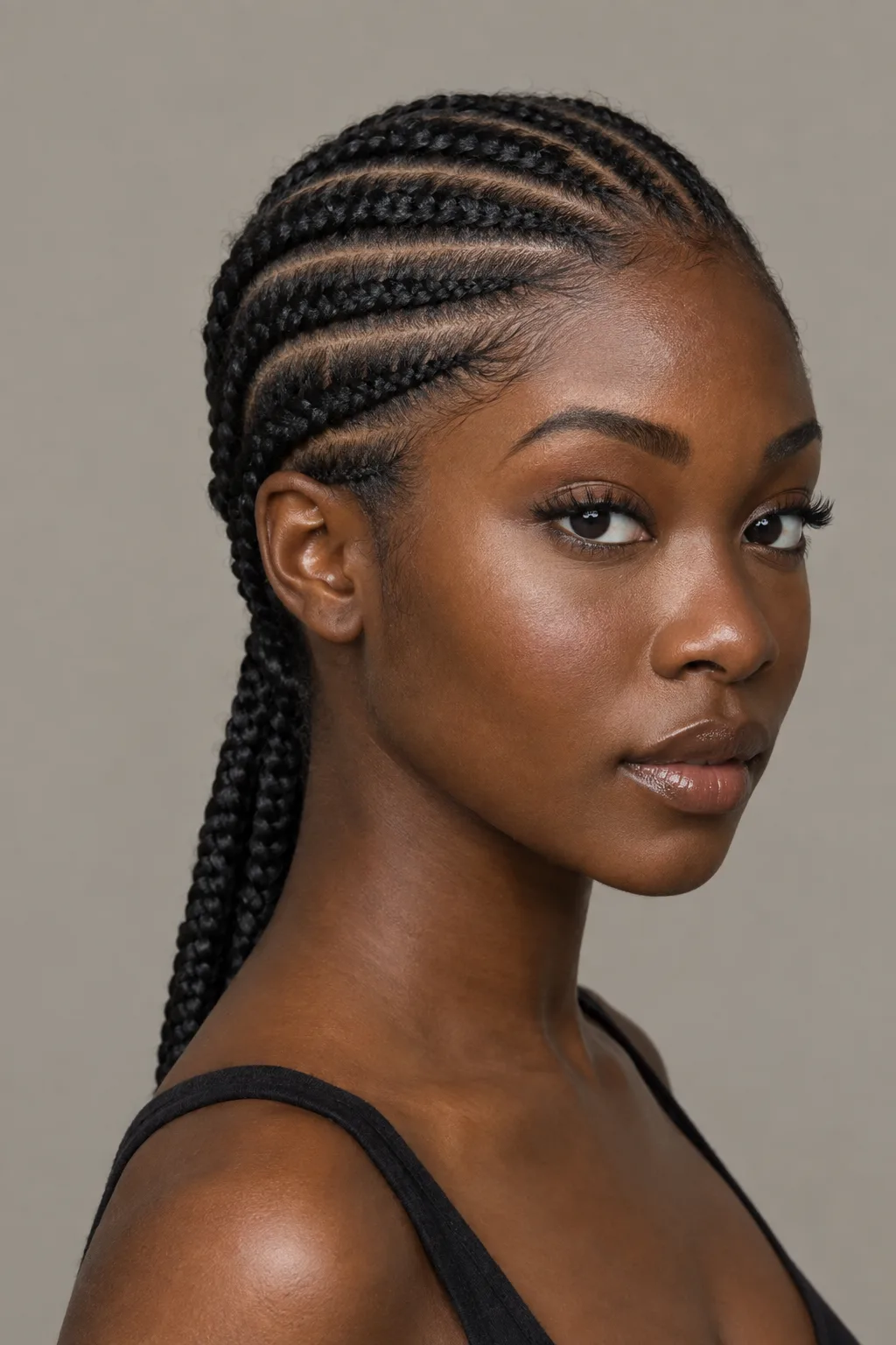 Straight-Back Stitch Braids hairstyle