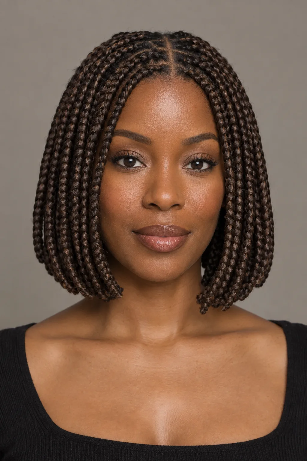 Bob-Length Box Braids hairstyle