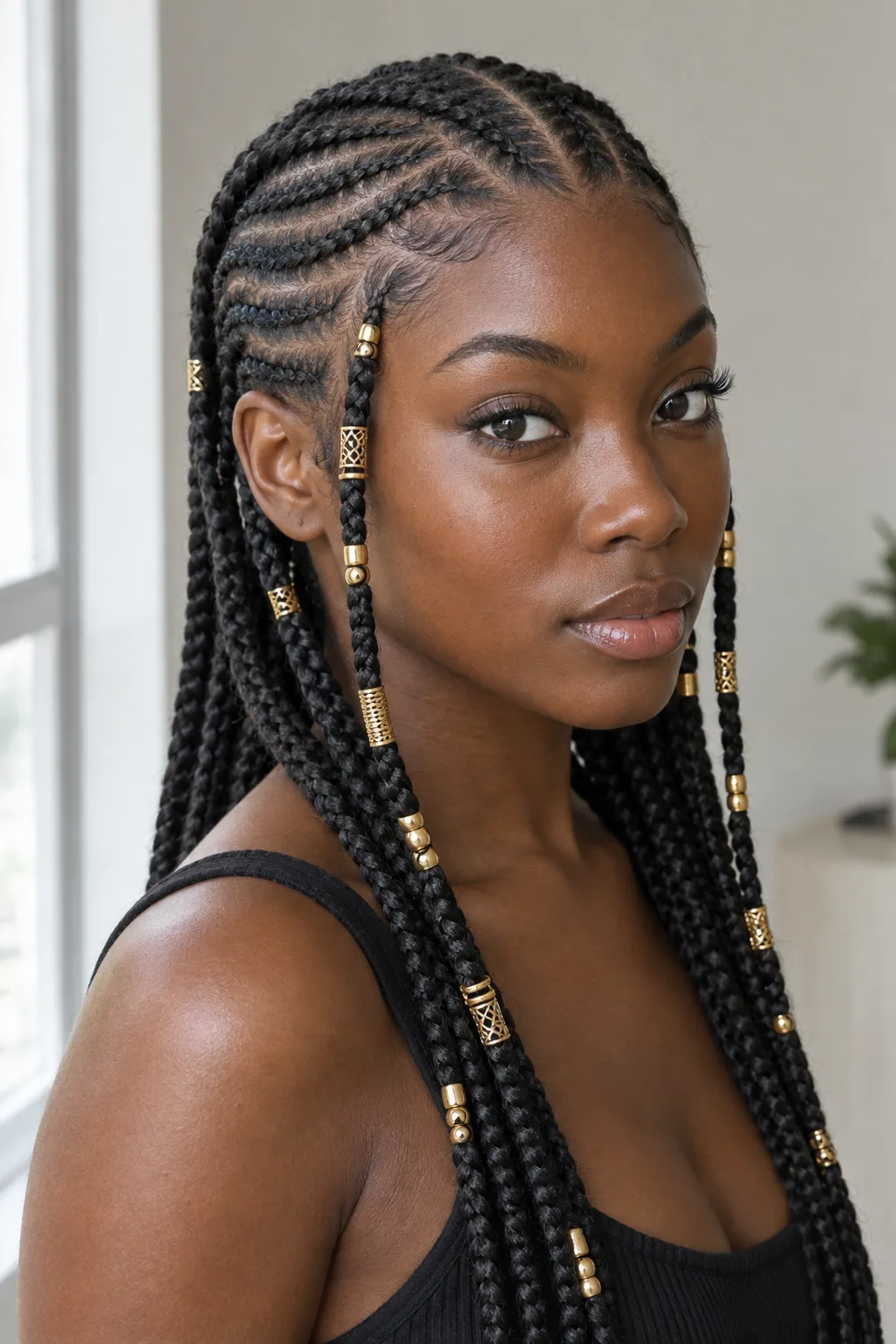 Fulani Braids with Beads hairstyle