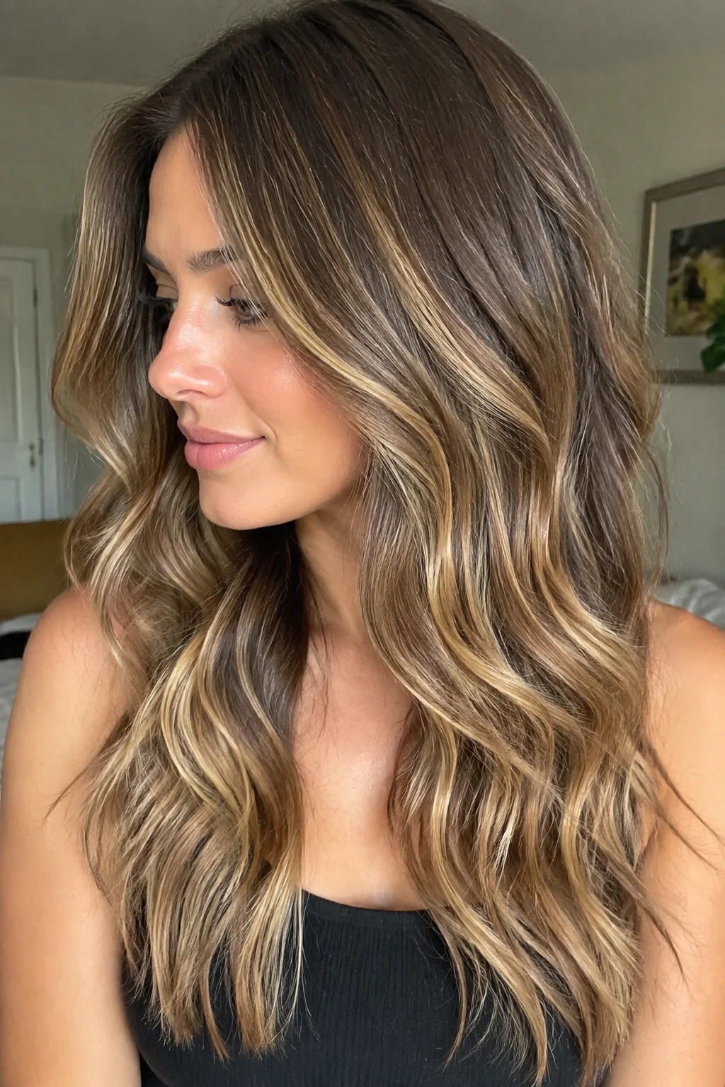Soft Caramel Honey Balayage hair color