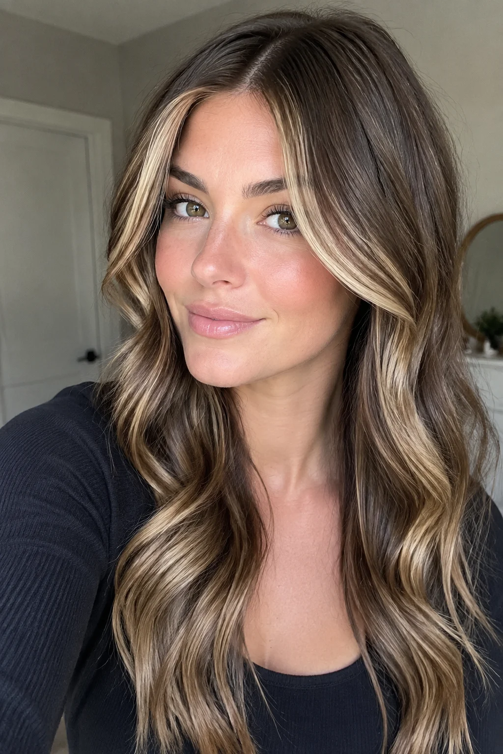 Delicate Champagne Face Frame hair color