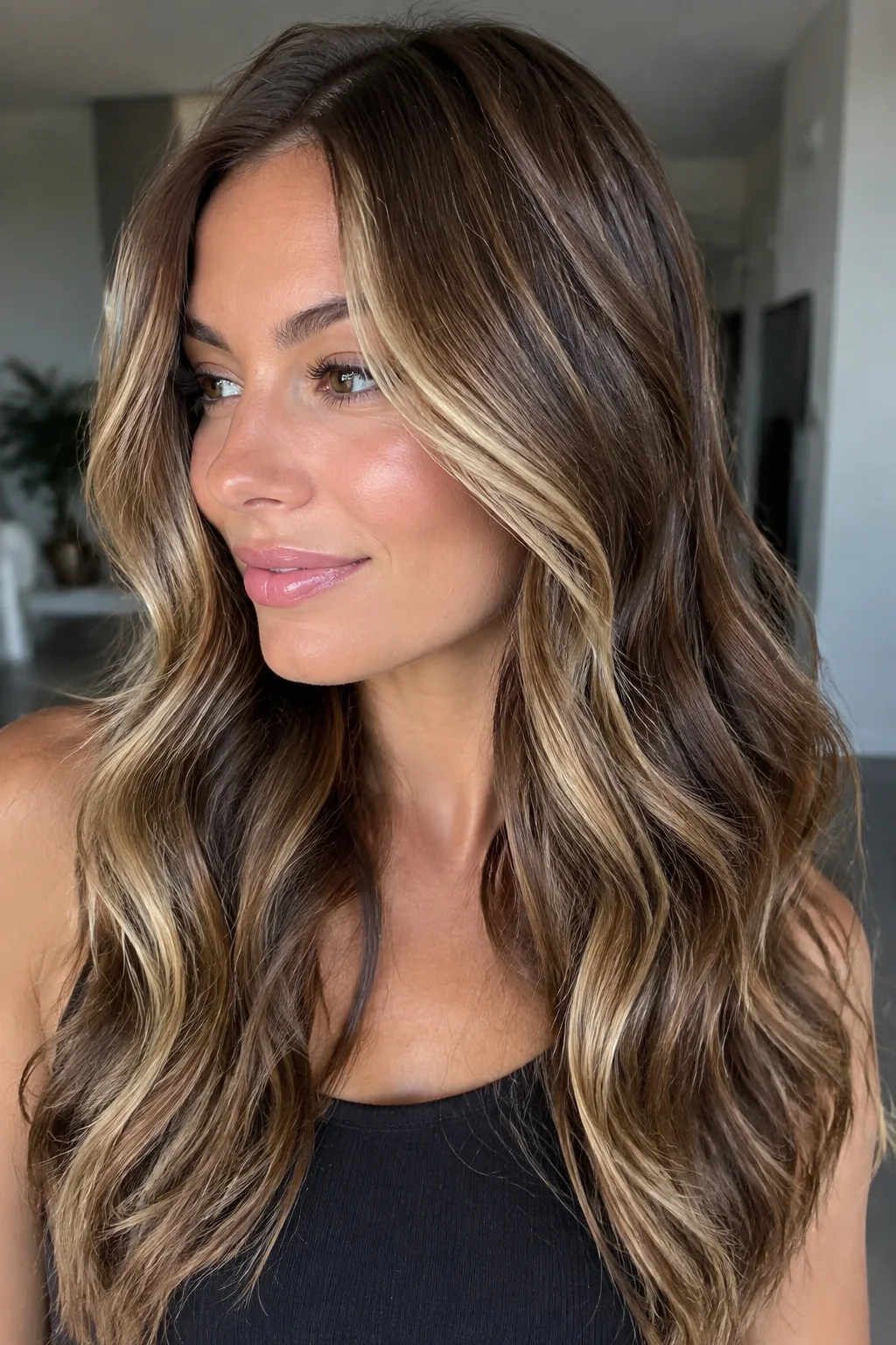 Butterscotch Blonde Halo Framing hair color