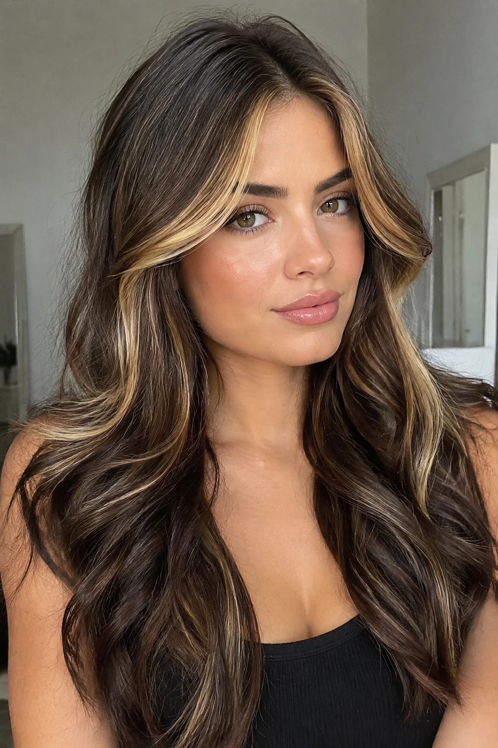 Warm Caramel Contrast hair color