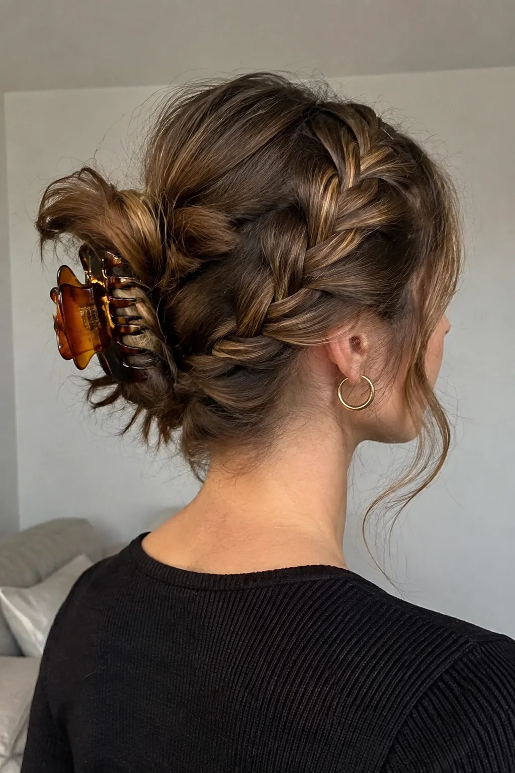 The Textured Dutch Braid Gather hairstyle