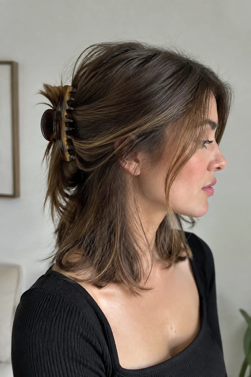 The Side-Swept Asymmetrical Clip hairstyle
