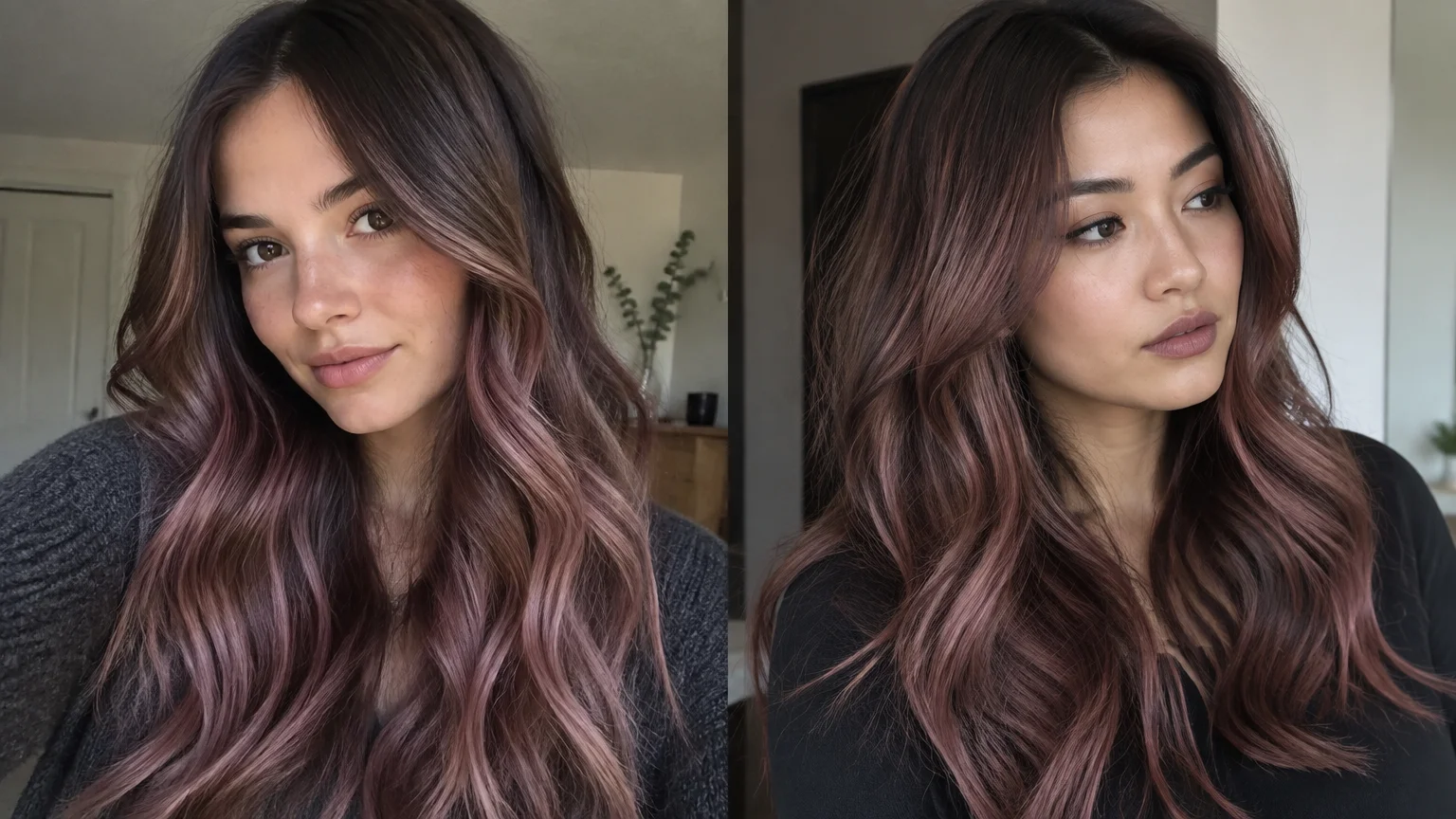 15 Dusty Mauve Pink Hair Color Ideas for Brunettes