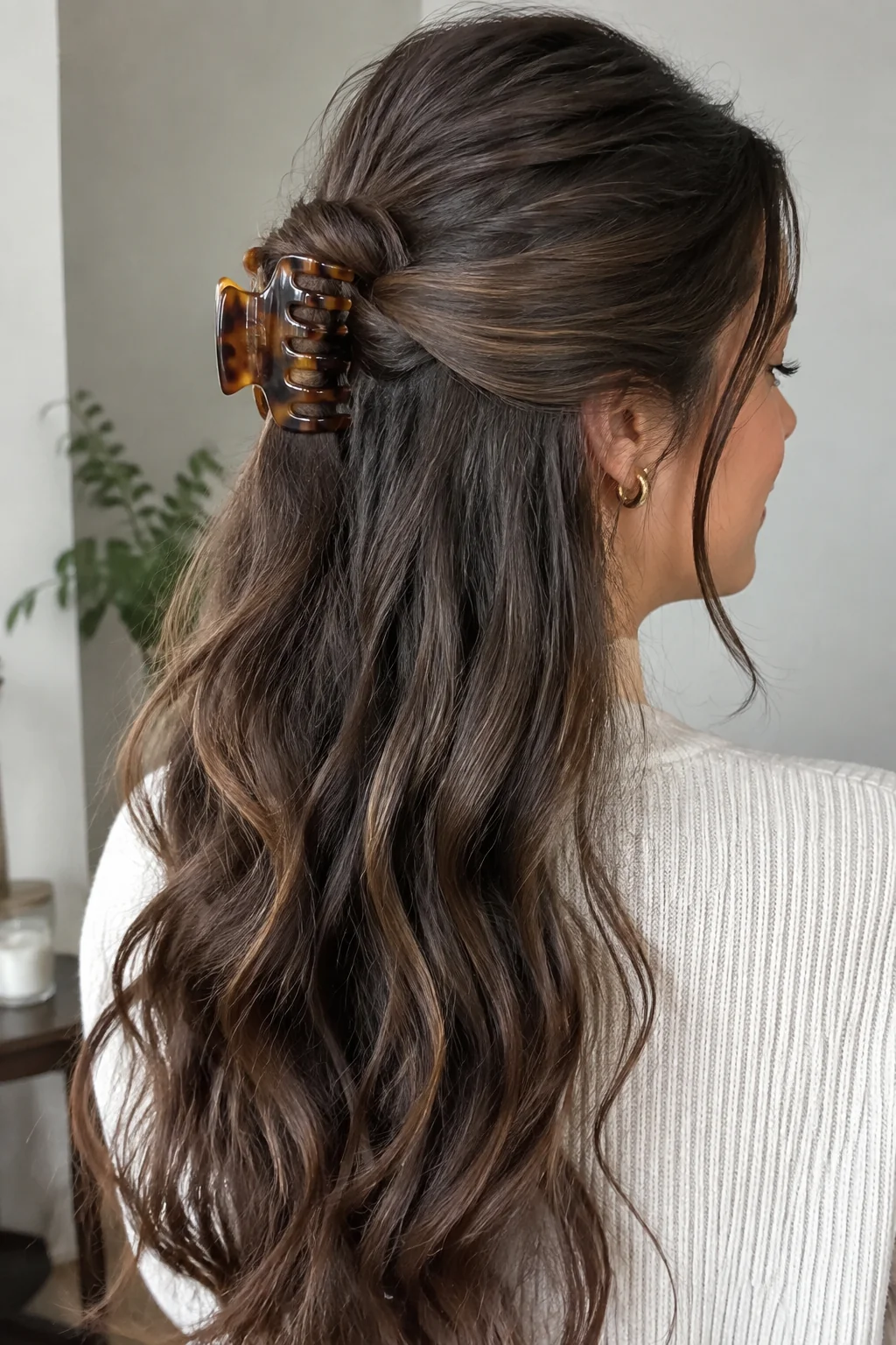 Half-Up Claw Clip Twist hairstyle