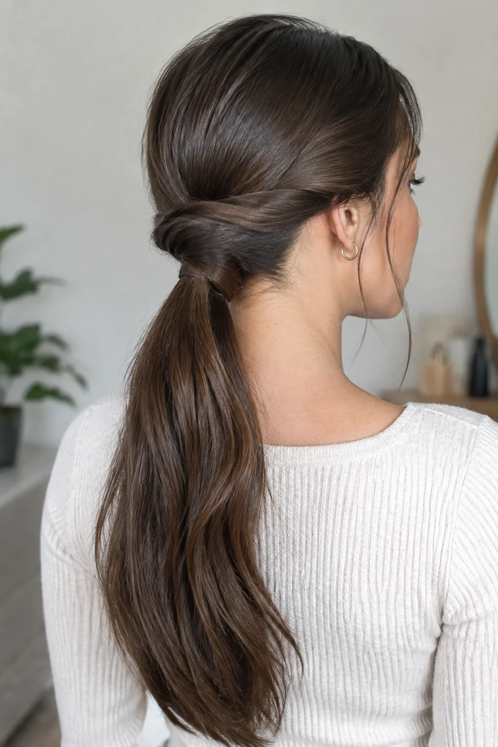 Twisted Low Ponytail hairstyle