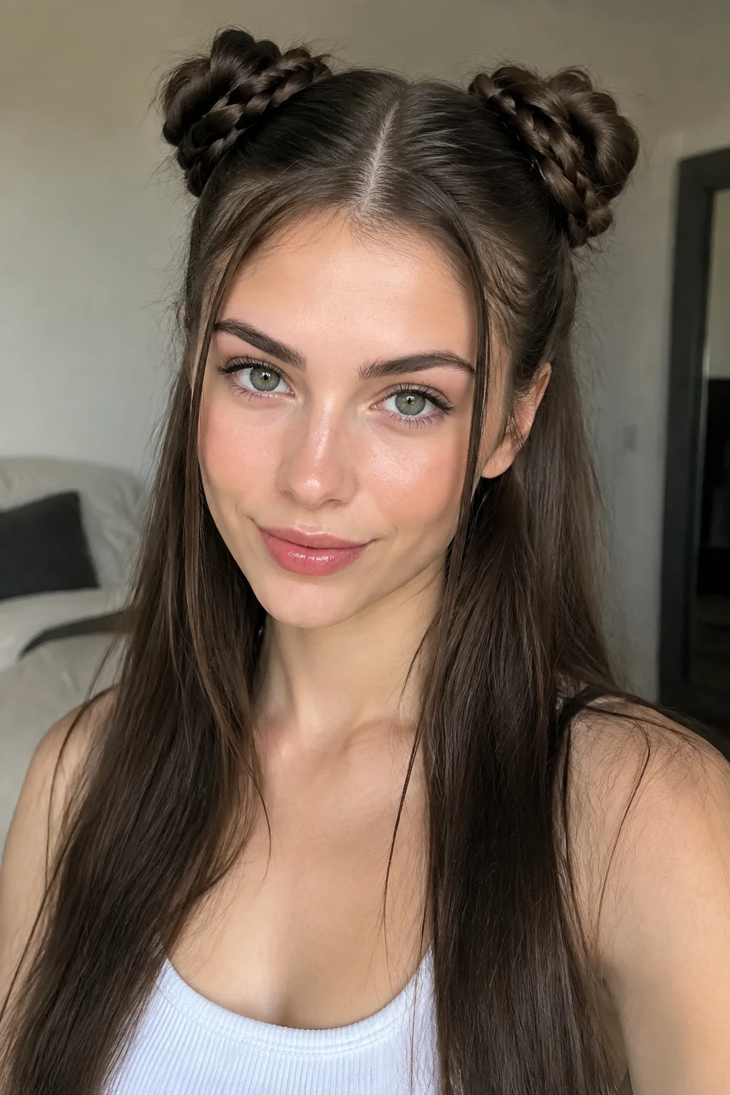 Braided Space Buns hairstyle