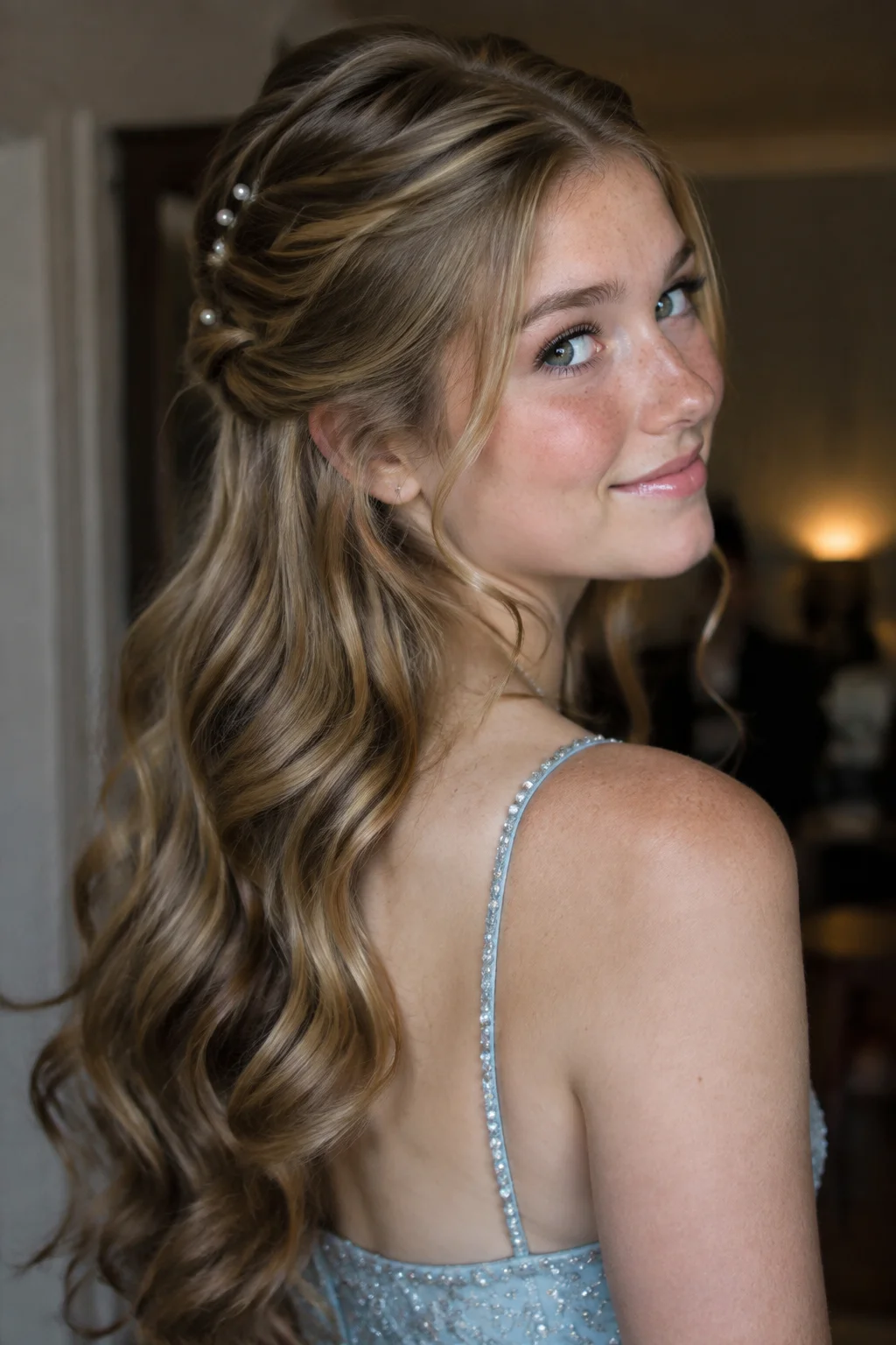 Half-Up Soft Waves hairstyle