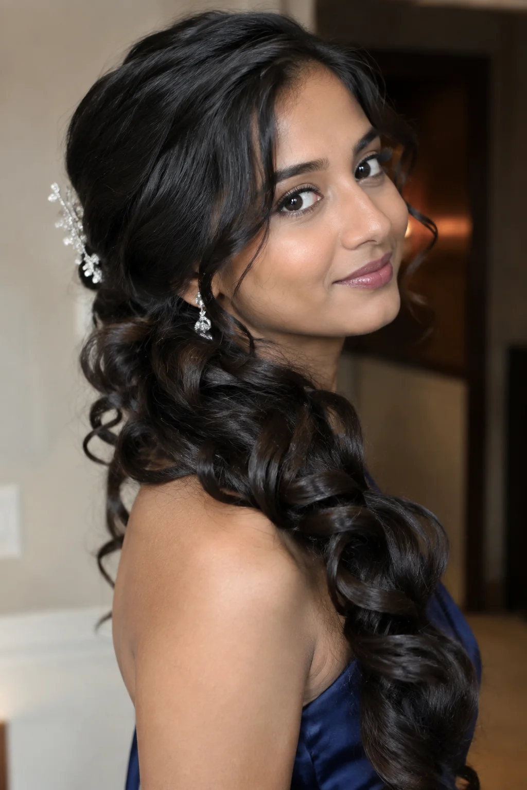 Glamorous Side-Swept Curls hairstyle