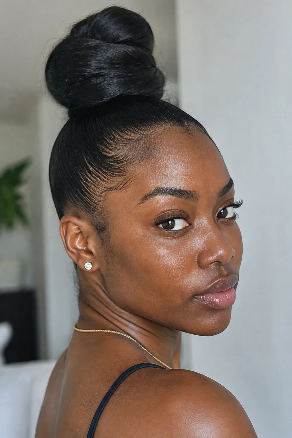 Sleek High Ballerina Bun hairstyle