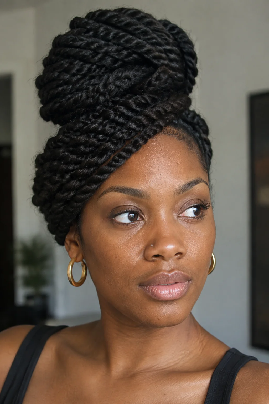 Twisted Goddess Crown Bun hairstyle