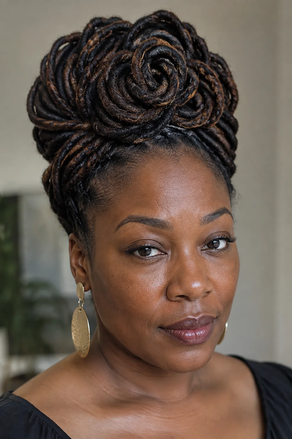 Polished Loc Petal Bun hairstyle