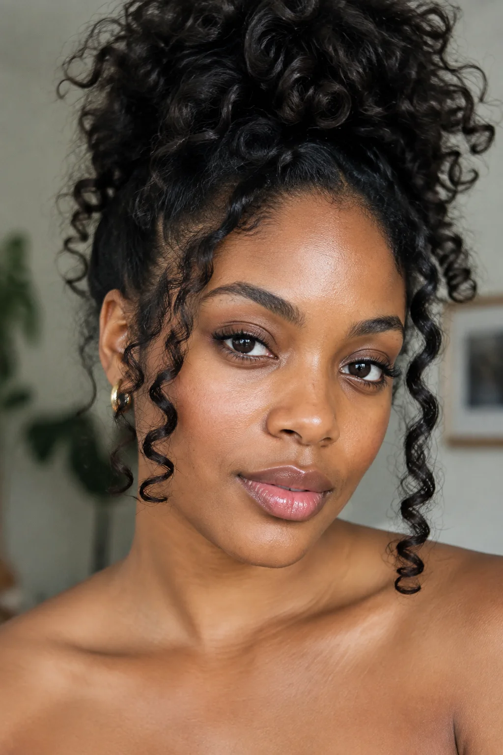 Romantic Curly Updo with Face Tendrils hairstyle