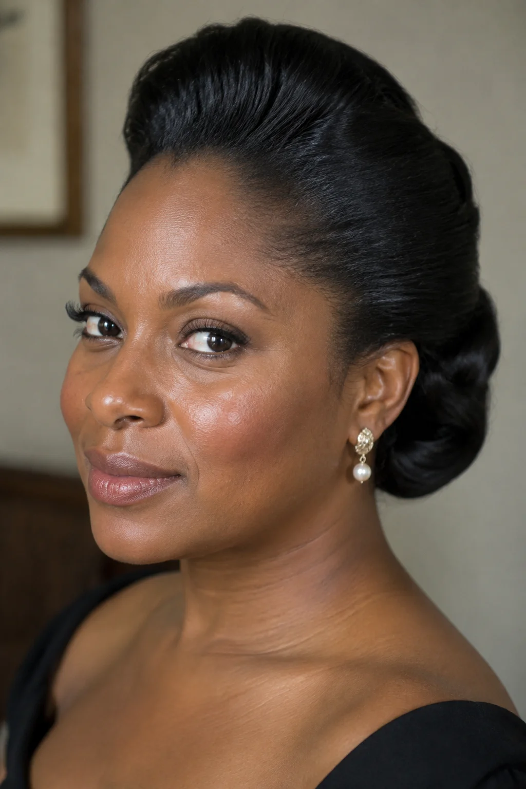 Structured Gibson Tuck Roll hairstyle