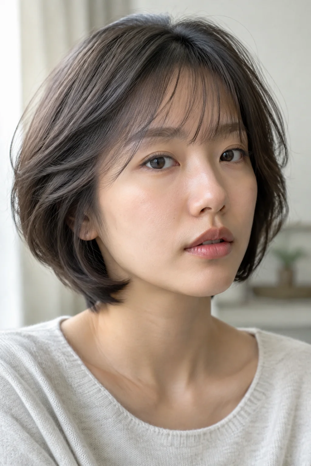 Airy Korean Short Hush Cut hairstyle