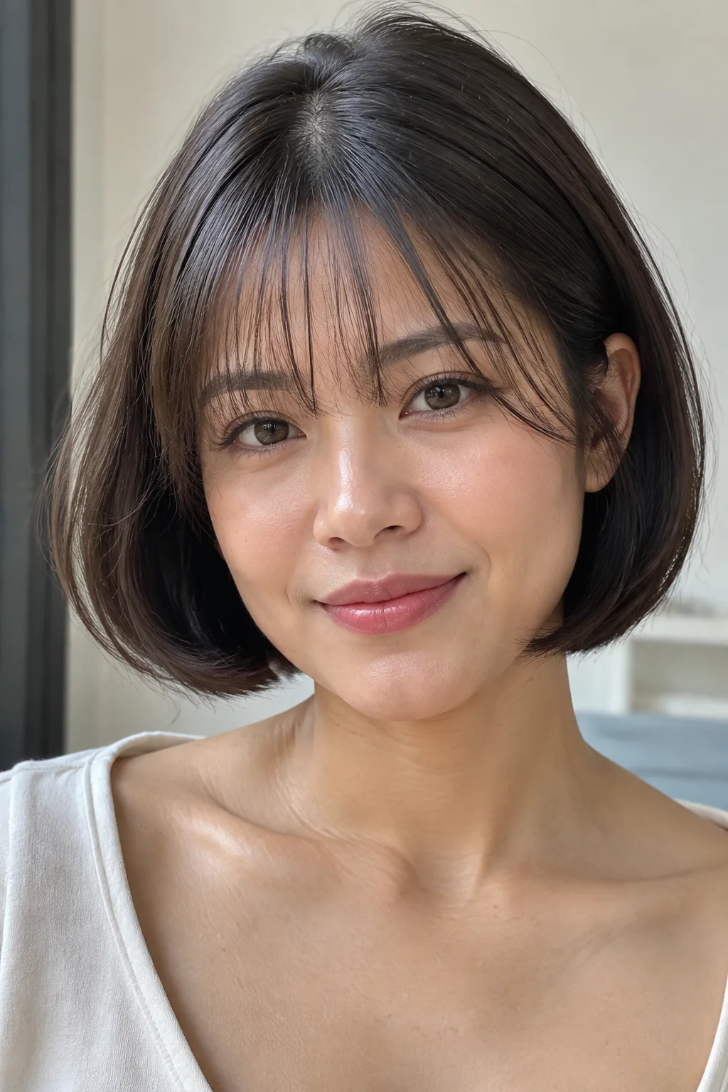 Classic Korean C-Curl Bob hairstyle