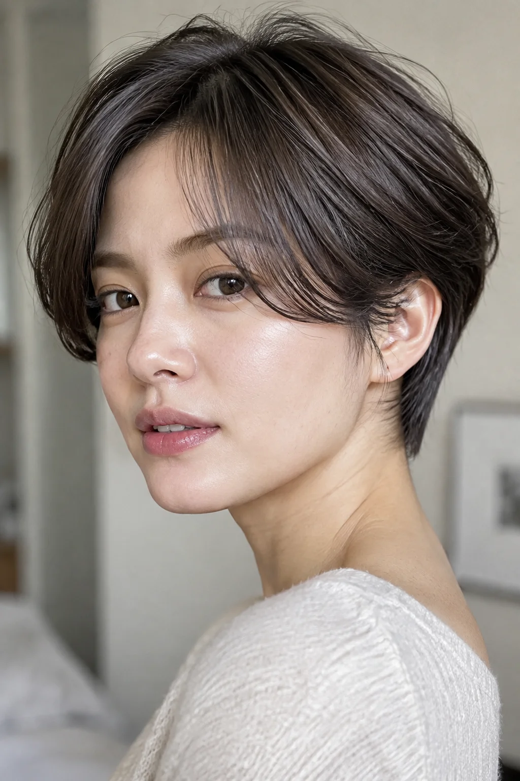 Soft Two-Block Feminine Short Cut hairstyle