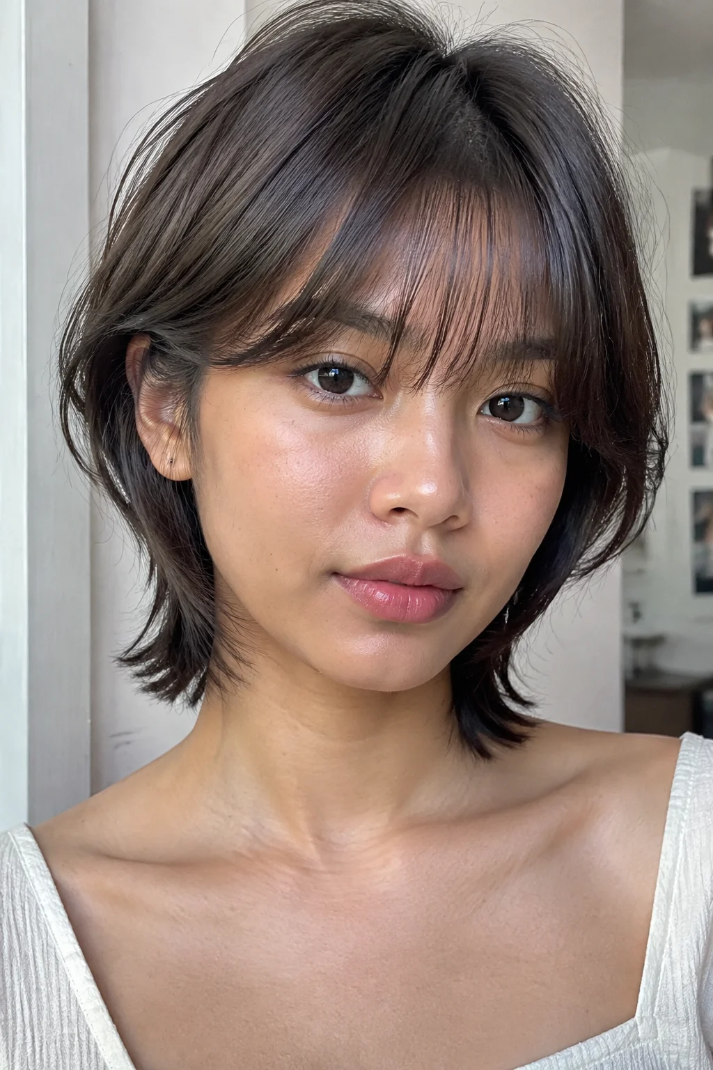 Soft Wolf-Inspired Korean Short Cut hairstyle