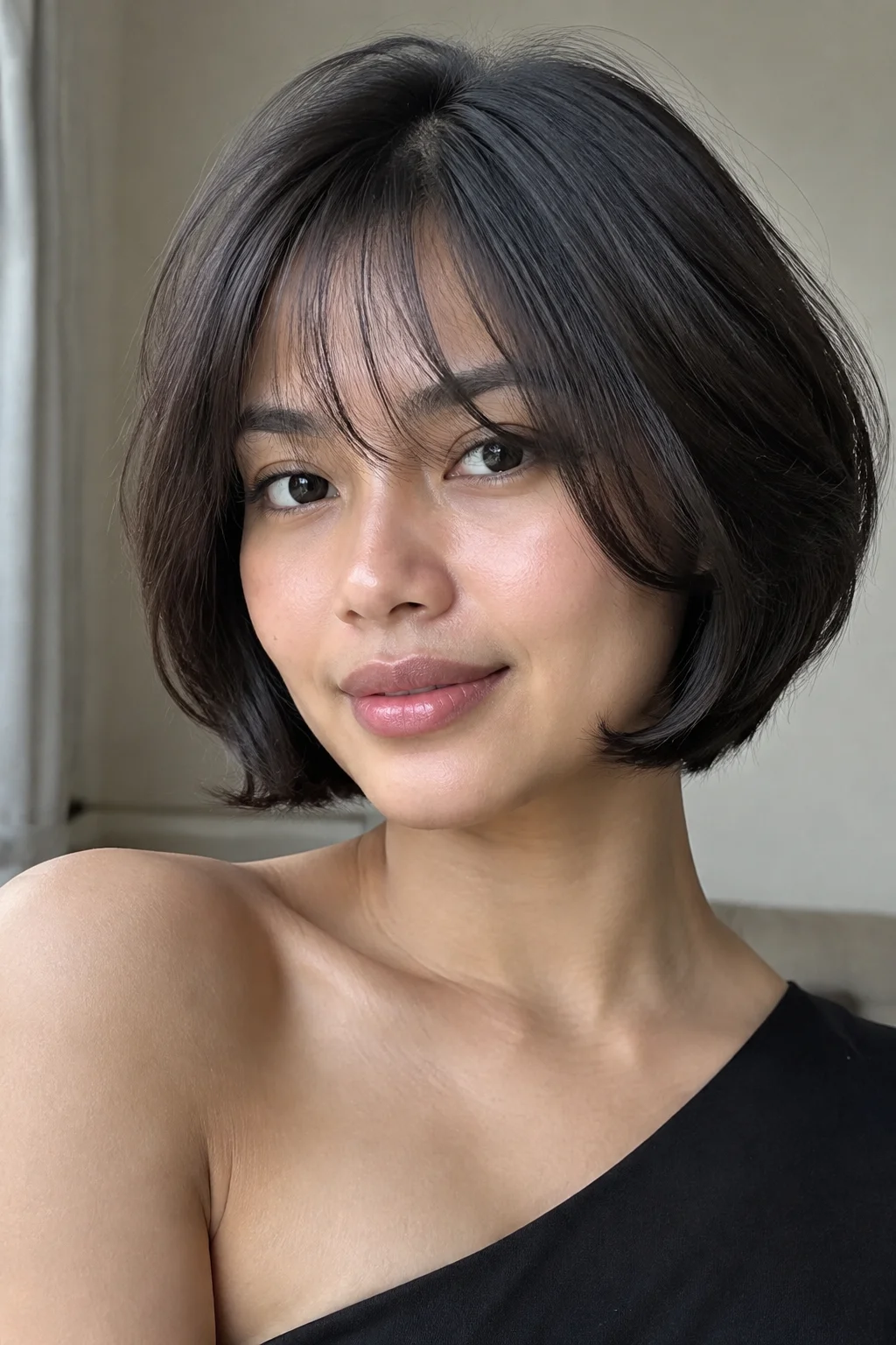 Rounded Airy Silhouette Bob hairstyle