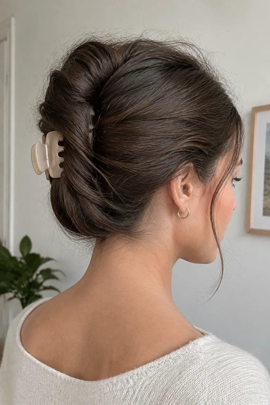 French Twist with a Claw Clip hairstyle