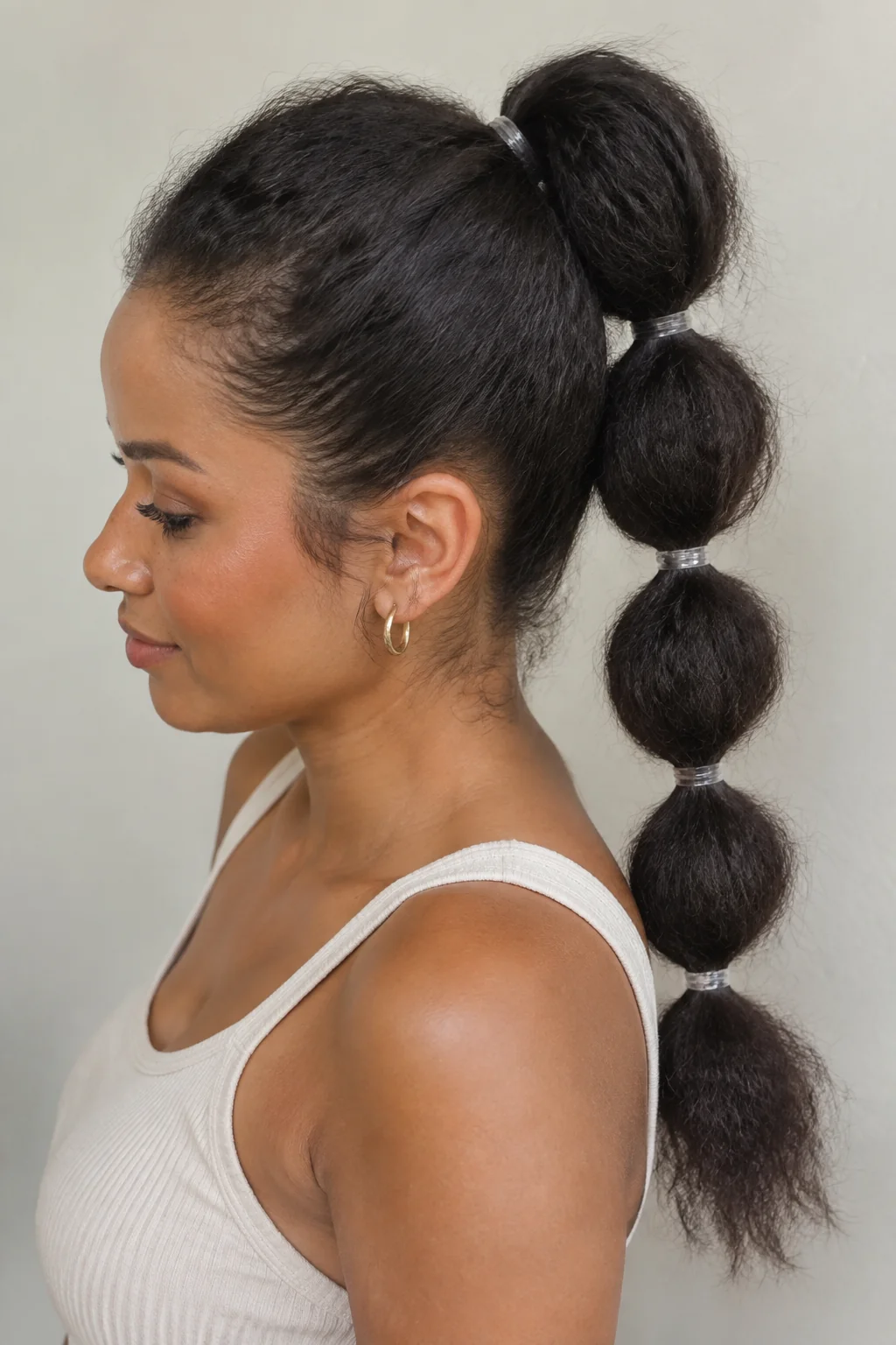 Segmented Bubble Ponytail hairstyle