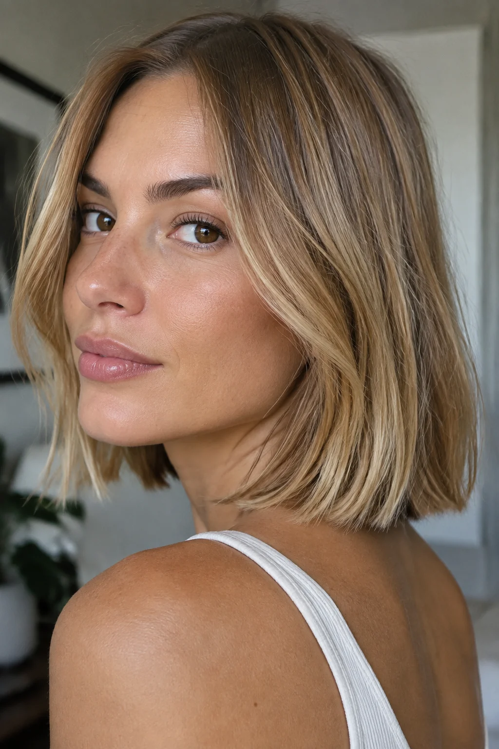Blunt Long French Bob with Internal Layers hairstyle