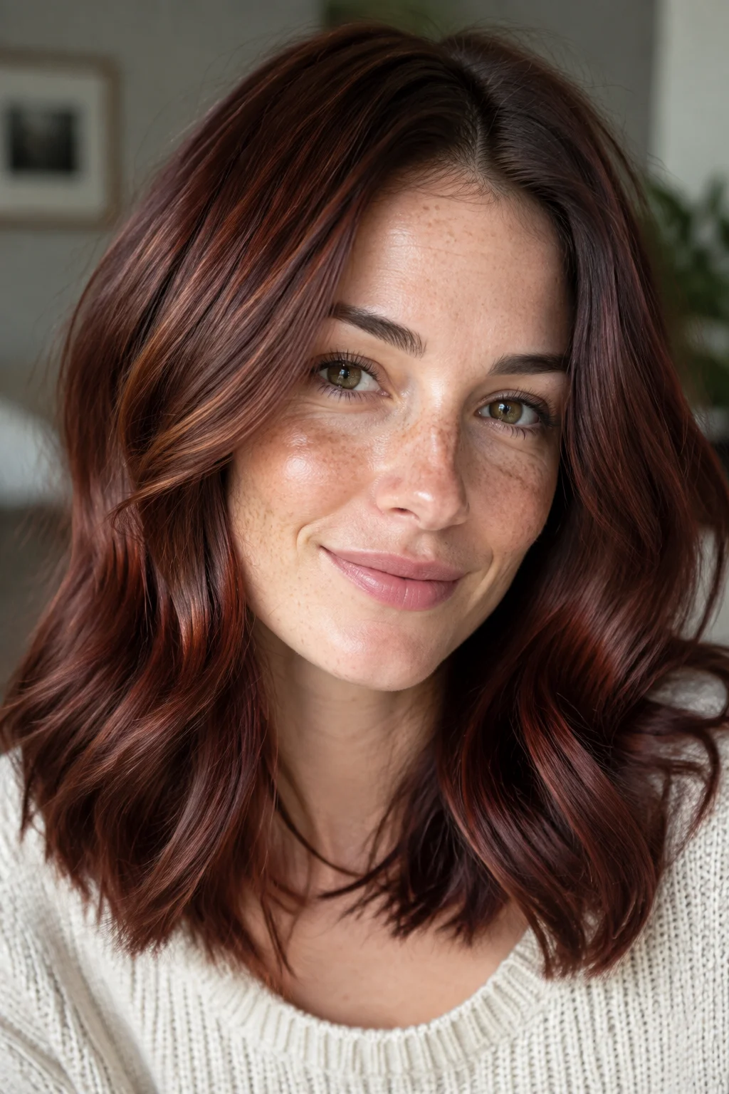 Chocolate Mahogany Balayage hair color