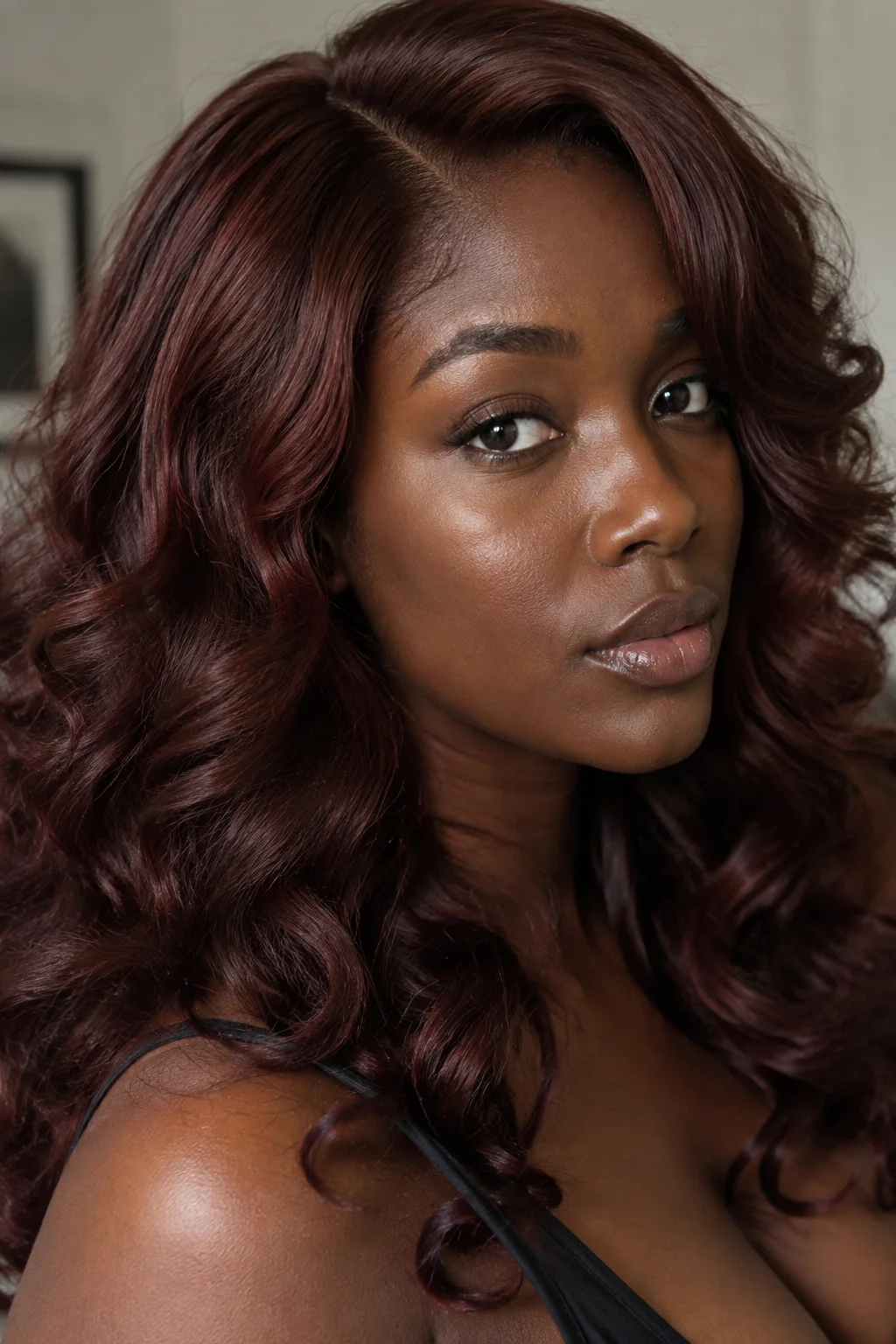 Soft Rosewood Mahogany hair color